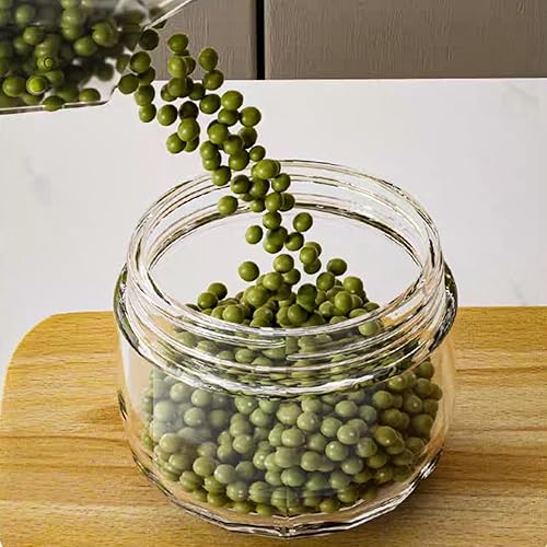 Miniatura 4 de KANIXUM Paquete de 6 recipientes de avena durante la noche con tapas, tarros de vidrio para yogur con tapas herméticas, recipientes de