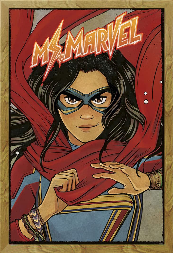 Marvel - Ms. Marvel - Poster serie TV - dimensioni 61 x 91,5 cm + cornice intercambiabile Shinsuke® Maxi MDF rovere, vetro acrilico