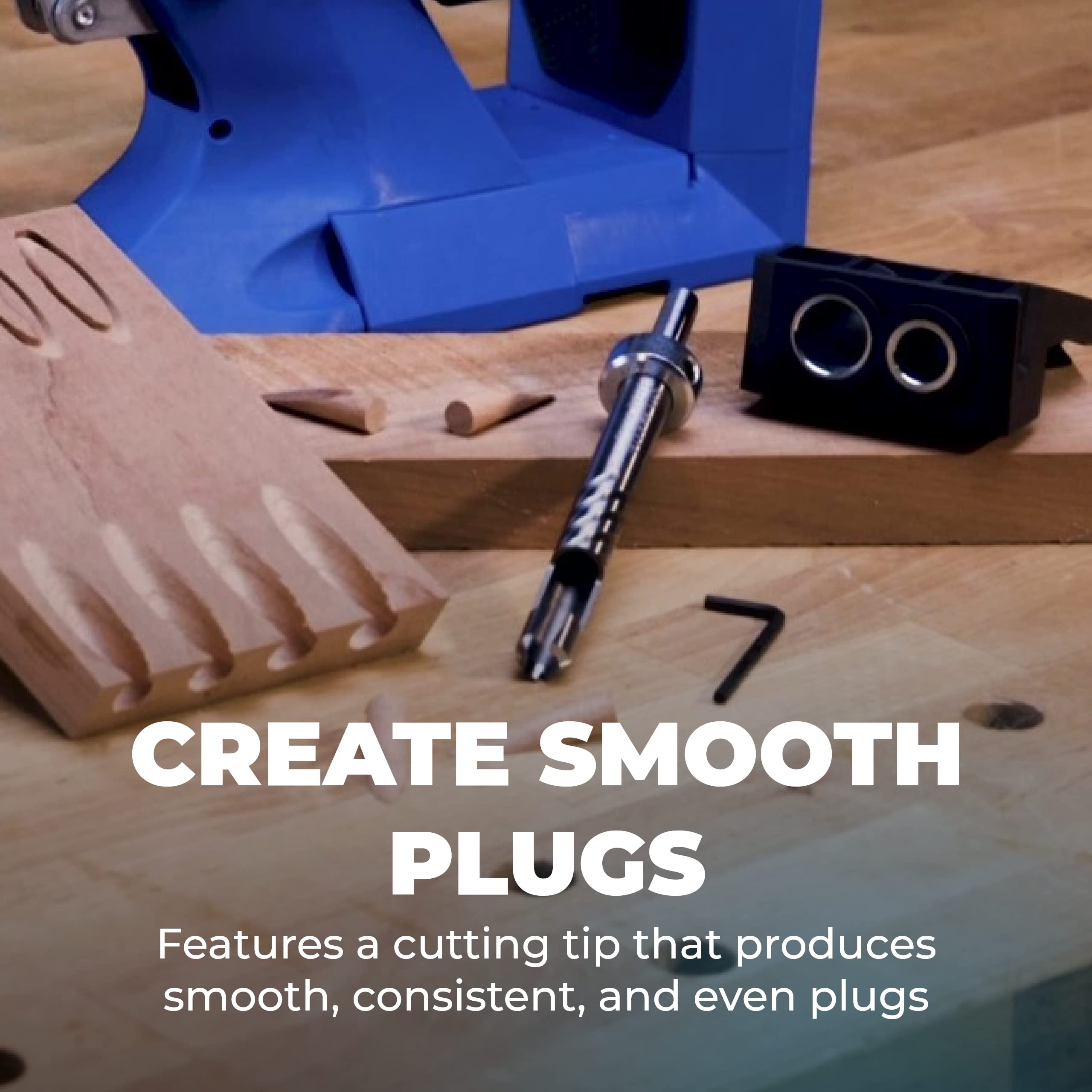 Kreg 720 Plug Cutter Drill Guide Kit | Kit de guía de taladro para cortar tapones de madera personalizados para ocultar los agujeros de bolsillo limpiamente
