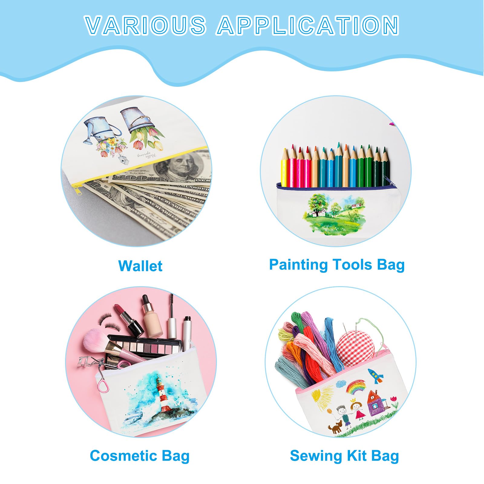 PATIKIL Sublimation Makeup Bags - Image 4