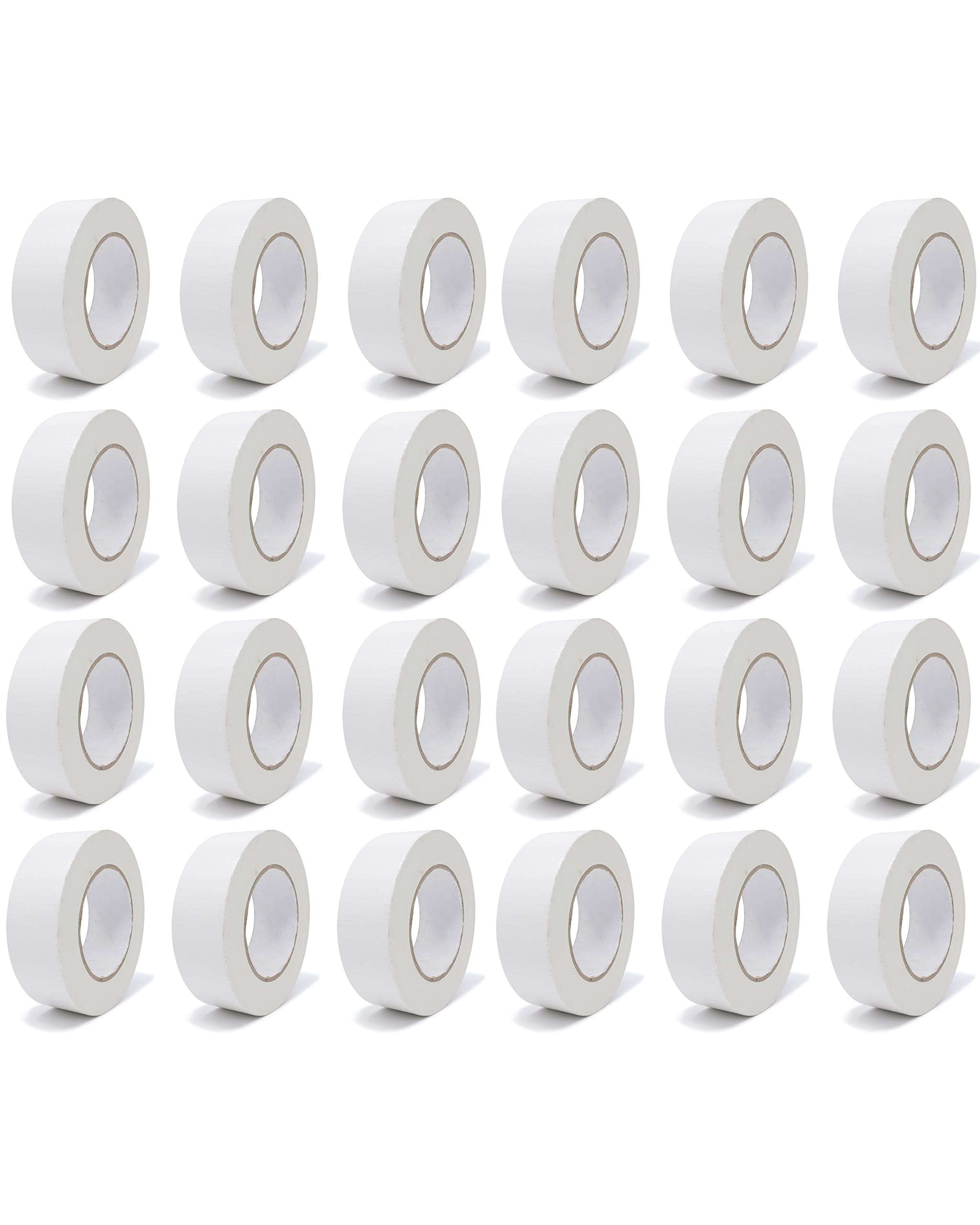 gws Panzer-Tape 24 Rollen kräftiges Gewebe-Klebeband für raue Untergründe | robustes Steinband von Hand reißbar | versch. Farben | 50 m x 38 mm weiß