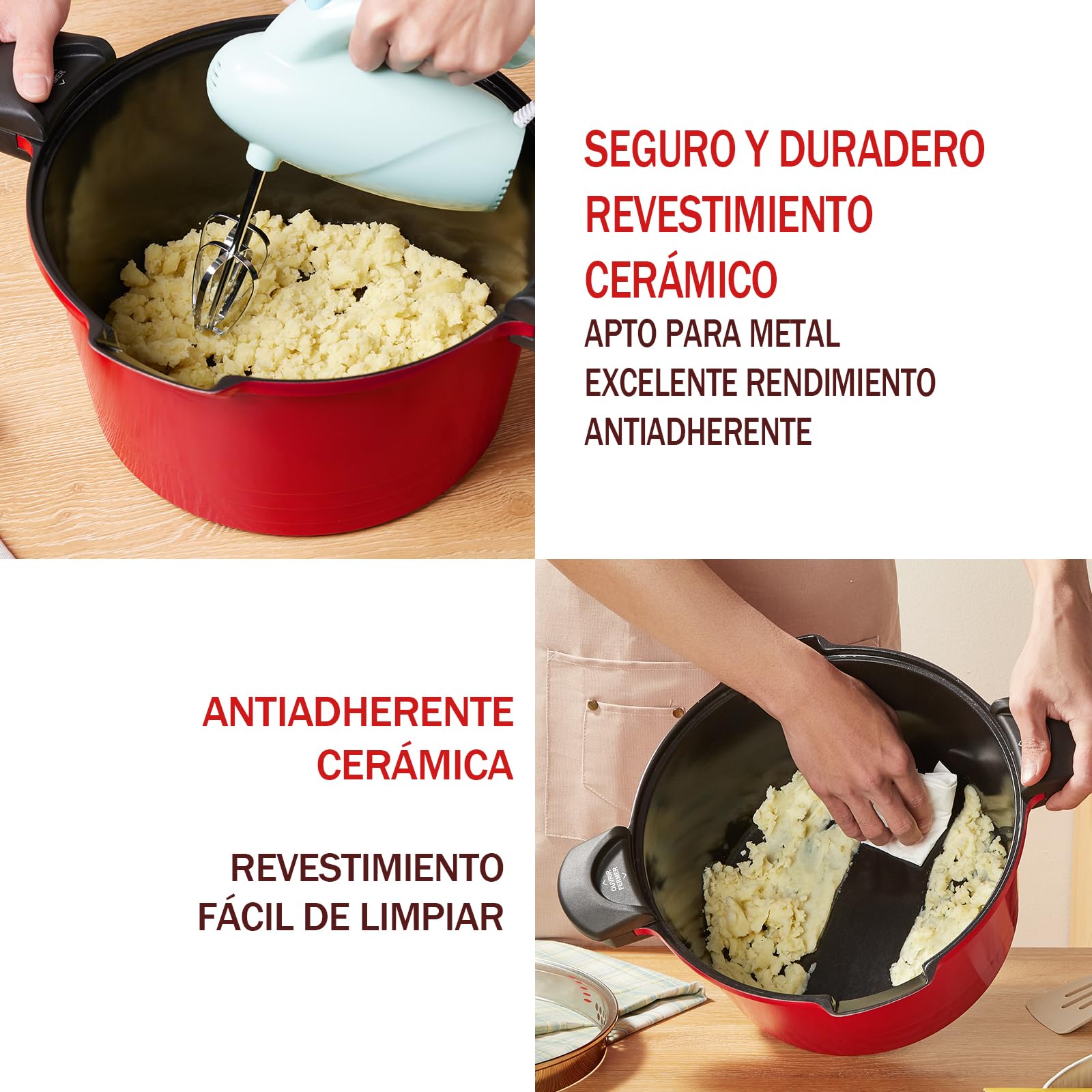 ROSSETTO Olla para pasta Tradicional 24 cm, Cesta, Tapa de Vidrio, Rojo | Cocción versátil con gran capacidad y cuerpo de aluminio fundido. Compatible con todo tipo de cocinas, incluida la inducción