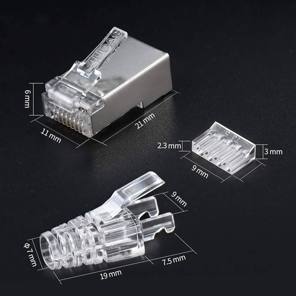 Amazon.co.jp: RJ45 LANコネクタ CAT6 FTP/STP ロードバー付き