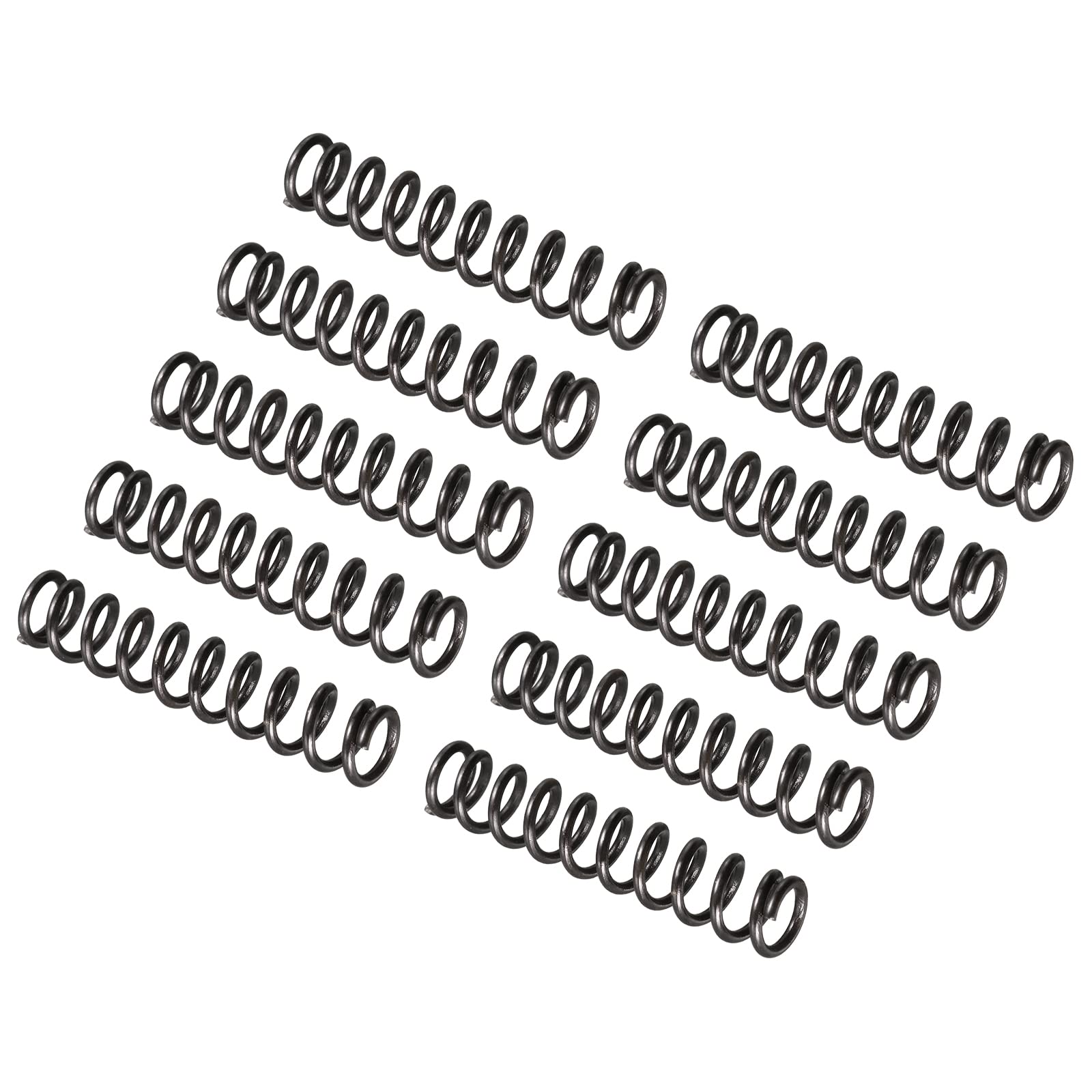 Produktbild von 10-teilige Kleine Druckfedern Aus Federstahl – 1,2 Mm Drahtdurchmesser, 10 Mm Außendurchmesser, 30 Mm Länge, Für Haushaltsgeräte Und Elektronik