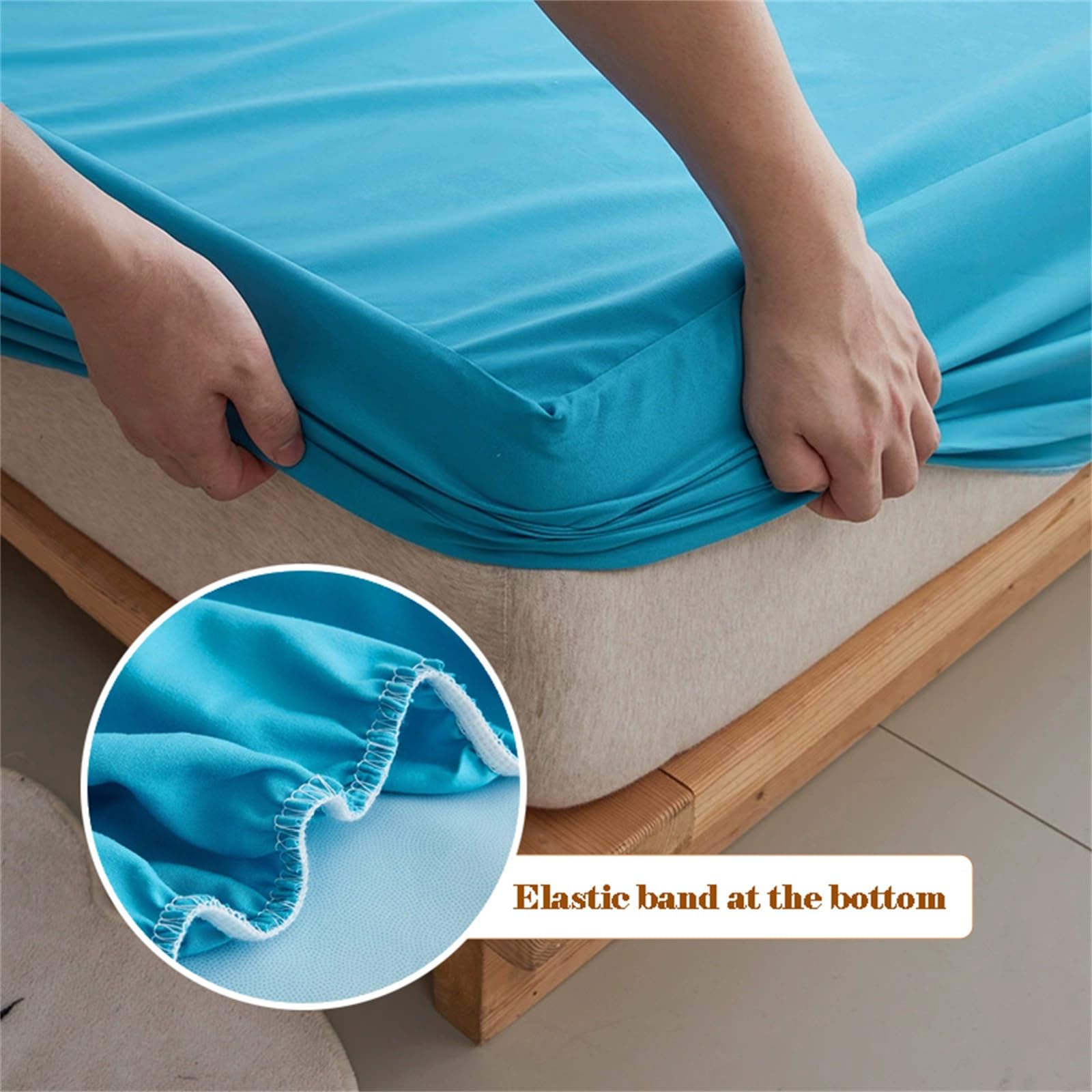 Coprimaterasso Impermeabile Matrimoniale, Queen Size e King Size, con Angoli Elasticizzati e Tasca Profonda, Adatto a materassi Fino a 20 Pollici di Spessore, Lavabile e Silenzioso (Blu Roya