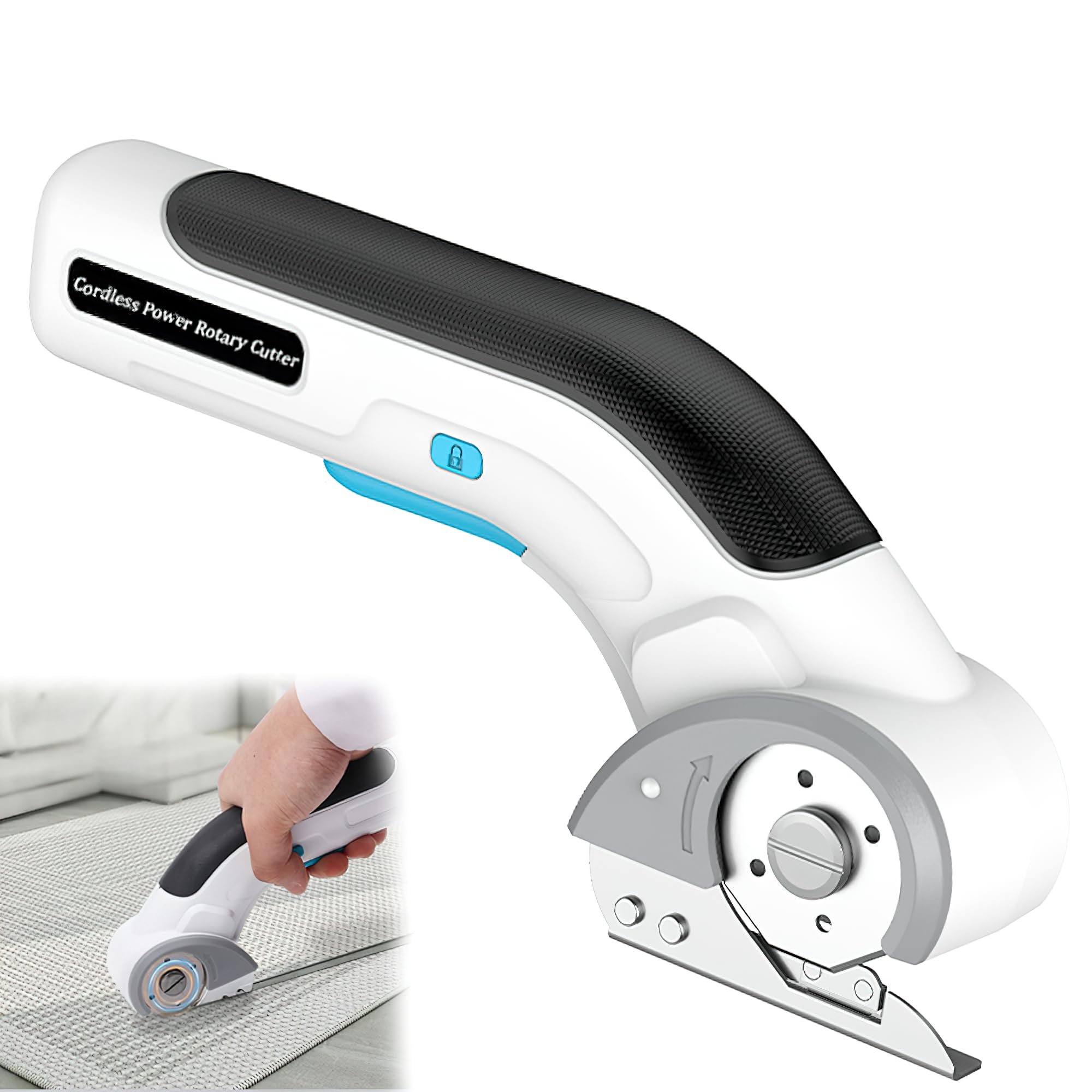Pivdo ZipSnip Cordless and Rechargeable Electric Scissors for Cutting Fabric and Cardboard Cutter, Kaichi Rotary Craft Scissor Machine, Powerfully Efficient Plastic and Blouse Cutter