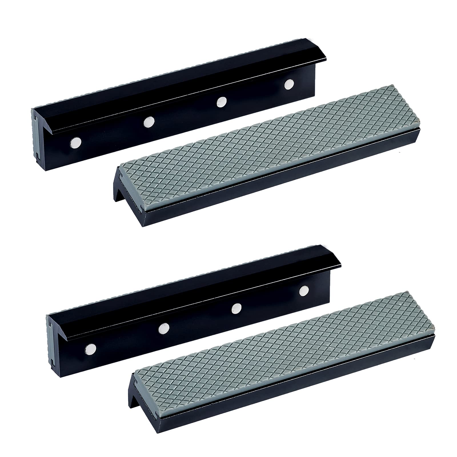 6" Vise Jaws, Universal Soft Vice Jaws Pads Covers with Strong Magnetic, Multi-Purpose Protector for Any Metal Vice, 1 Pair, Black