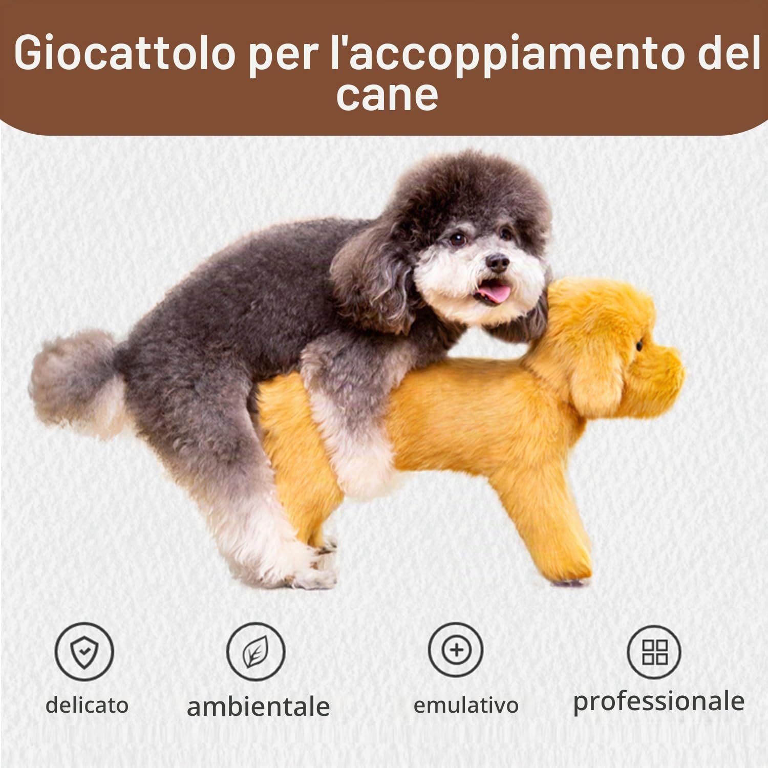 Giocattolo di accoppiamento per Simulazione di Cane Maschio, Giocattolo in Silicone per orsacchiotti, Estro per Dormire con Cani di Peluche con Battito Cardiaco 25cm/9.8in