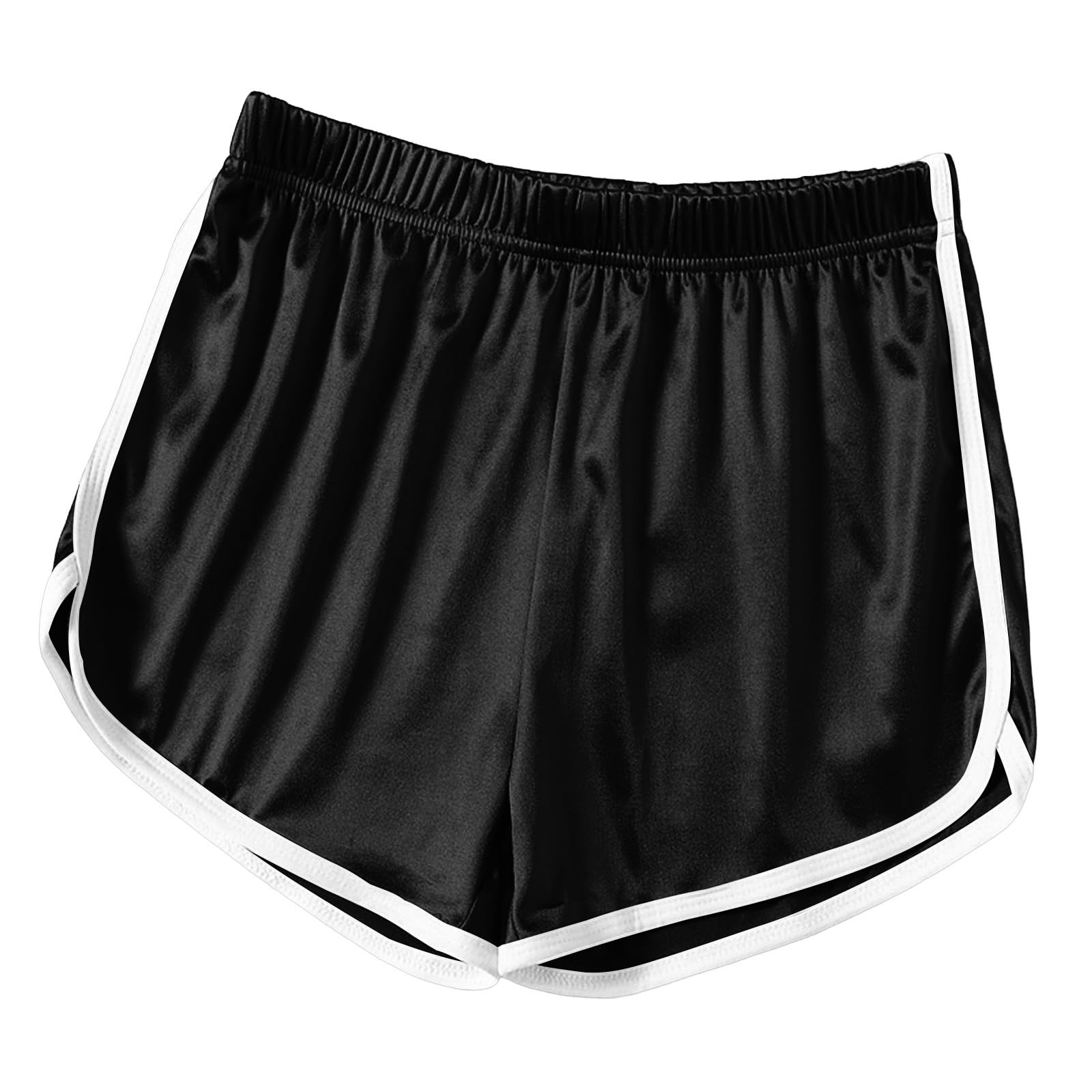 Aopir Women's Satin Retro Dolphin Running Shorts Silky Athletic Track Shorts for Yoga Workout Loungewear