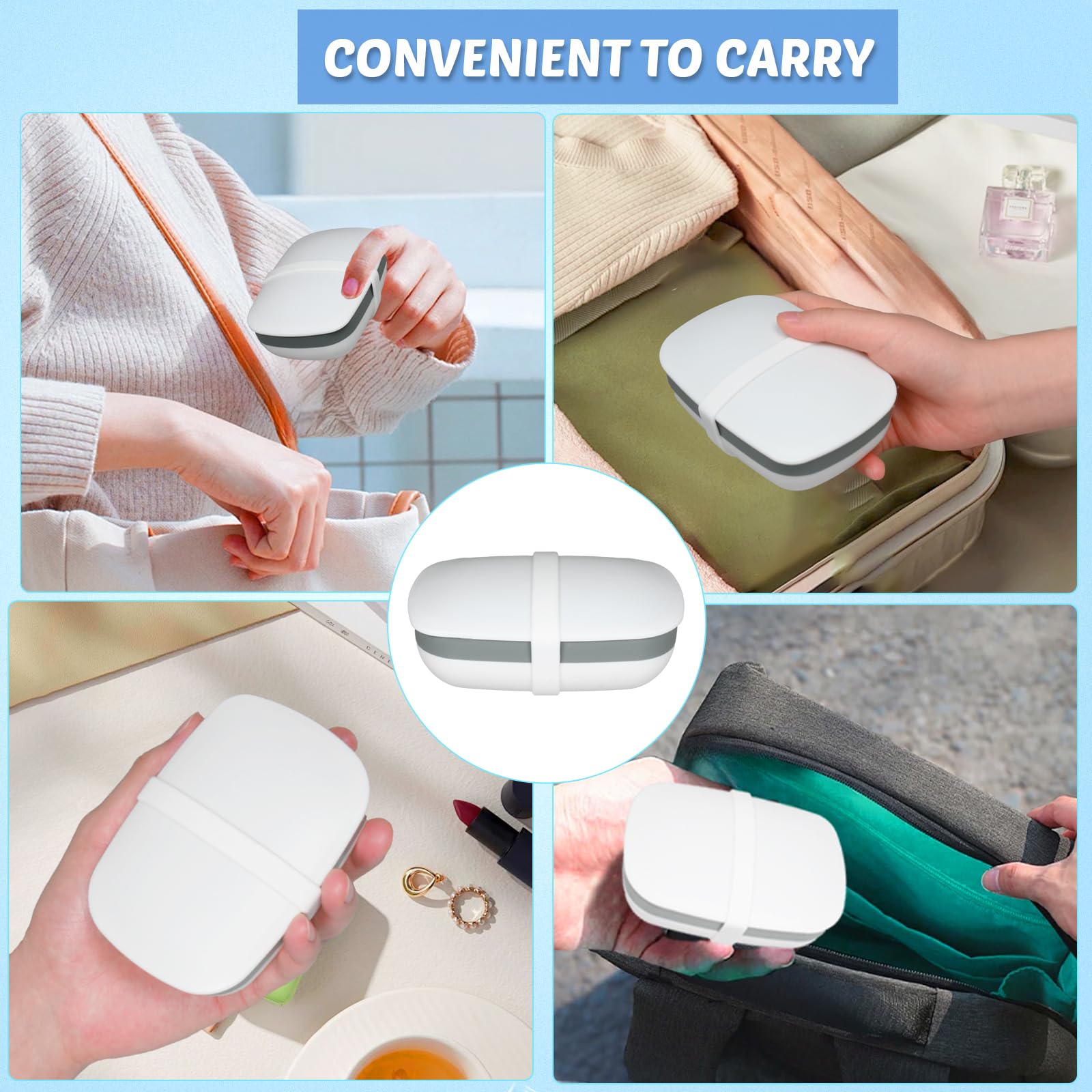 Lot De 2 Boîtes à Savon De Voyage Étanches - Portable, Couvercle, Paroi De Drainage - Pour Camping, Salle De Bain - 6