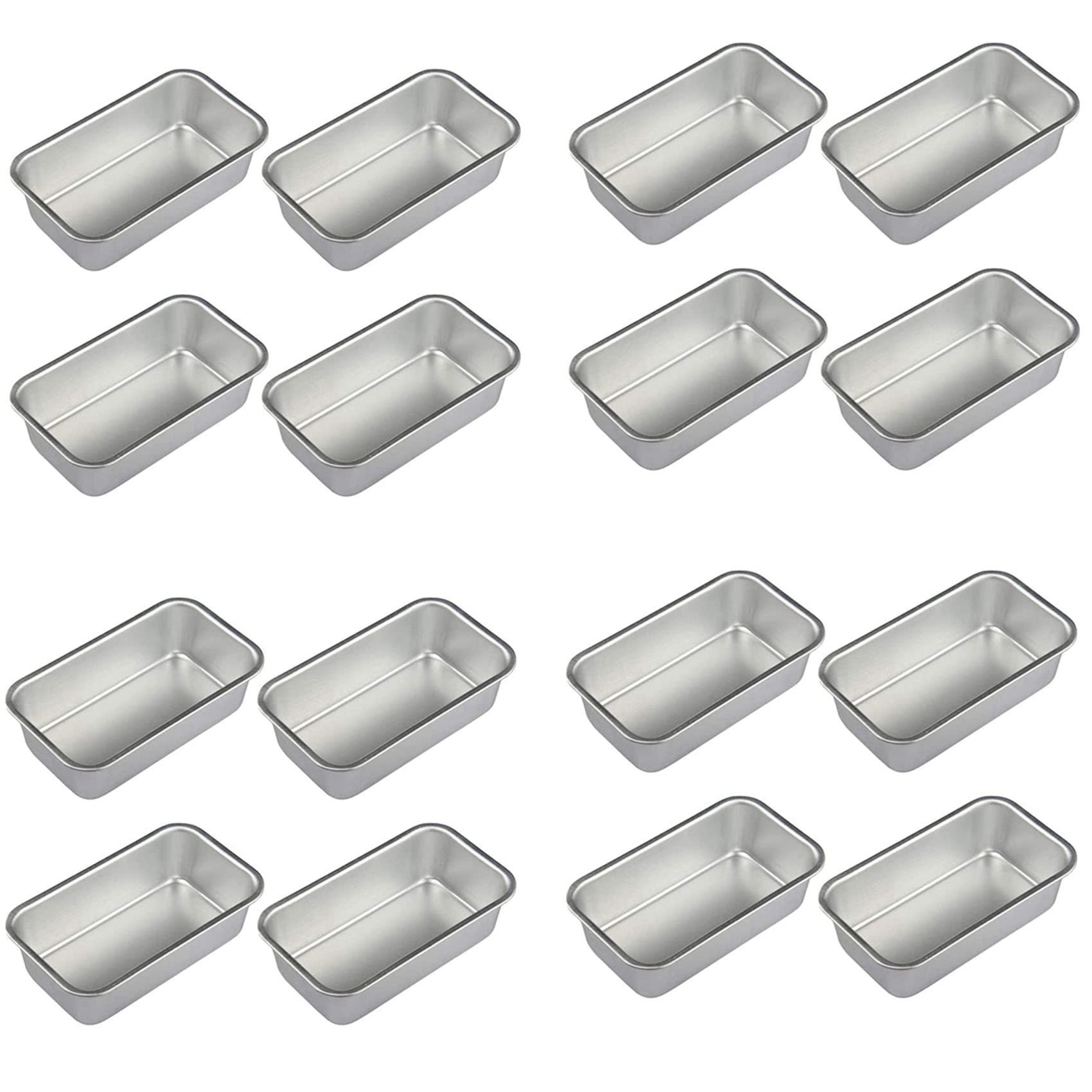 Moldes de pan de aluminio de 16 piezas para repostería casera rectangular