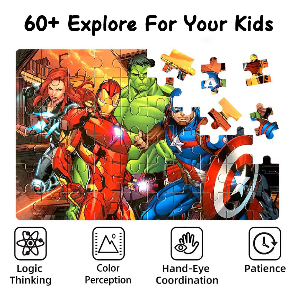 Snapklik.com : 60 Piece Educational Puzzles For Kids Ages 4-8 Jigsaw ...