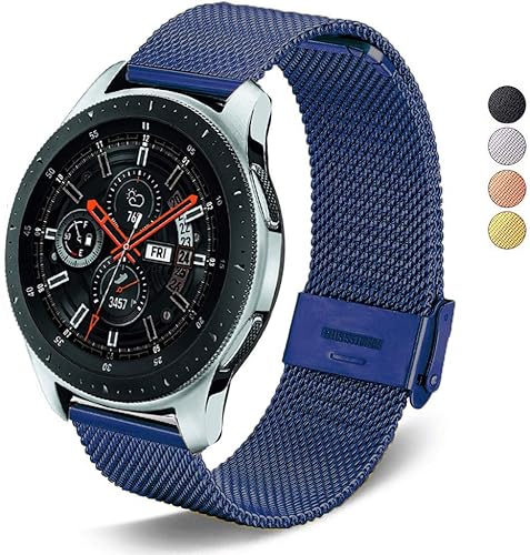 Correas compatibles con Samsung Galaxy Watch de 1.81 pulgadas Galaxy 3 de 1.77 pulgadas Gear S3, correa de repuesto de malla metálica de acero