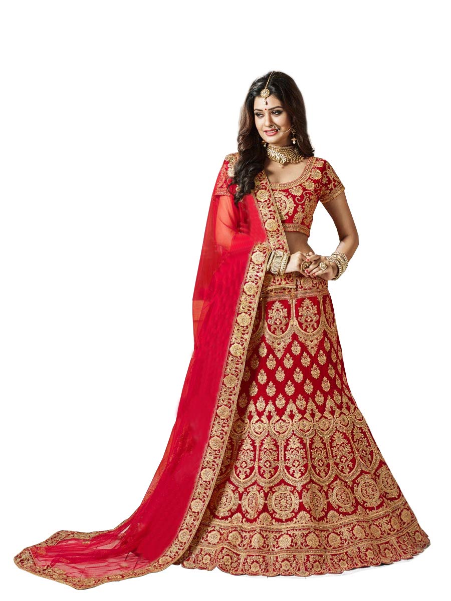 WellestaWomen's Silk Embroidery Semi-Stitched Lehenga Choli