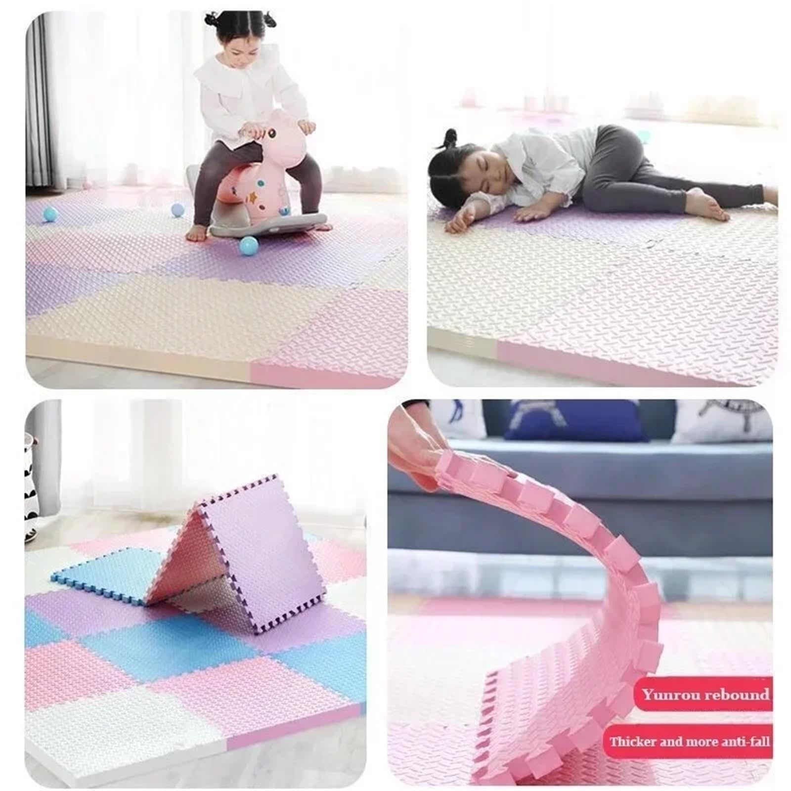 Esterilla Fitness Puzzle Alfombra de Juego de Espuma EVA for niños, 8-16 Piezas(Grey,16 Pieces)