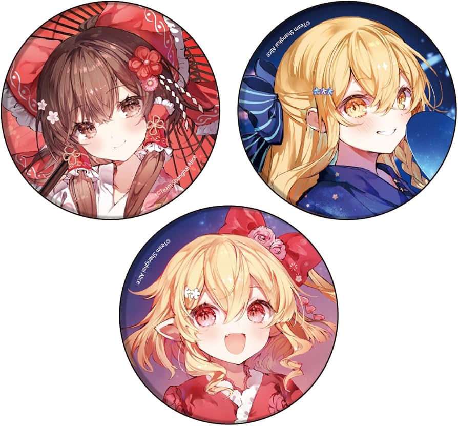 403個セット 缶バッジ 東方Project 霊夢 魔理沙 レミリア フラン Amazon.co.jp: 東方Project 01 霊夢&魔理沙&フランドール 浴衣ver