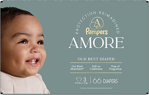Miniatura 14 de Pampers Amore, talla 3 (13-26 libras), 66 unidades, nuestro mejor pañal
