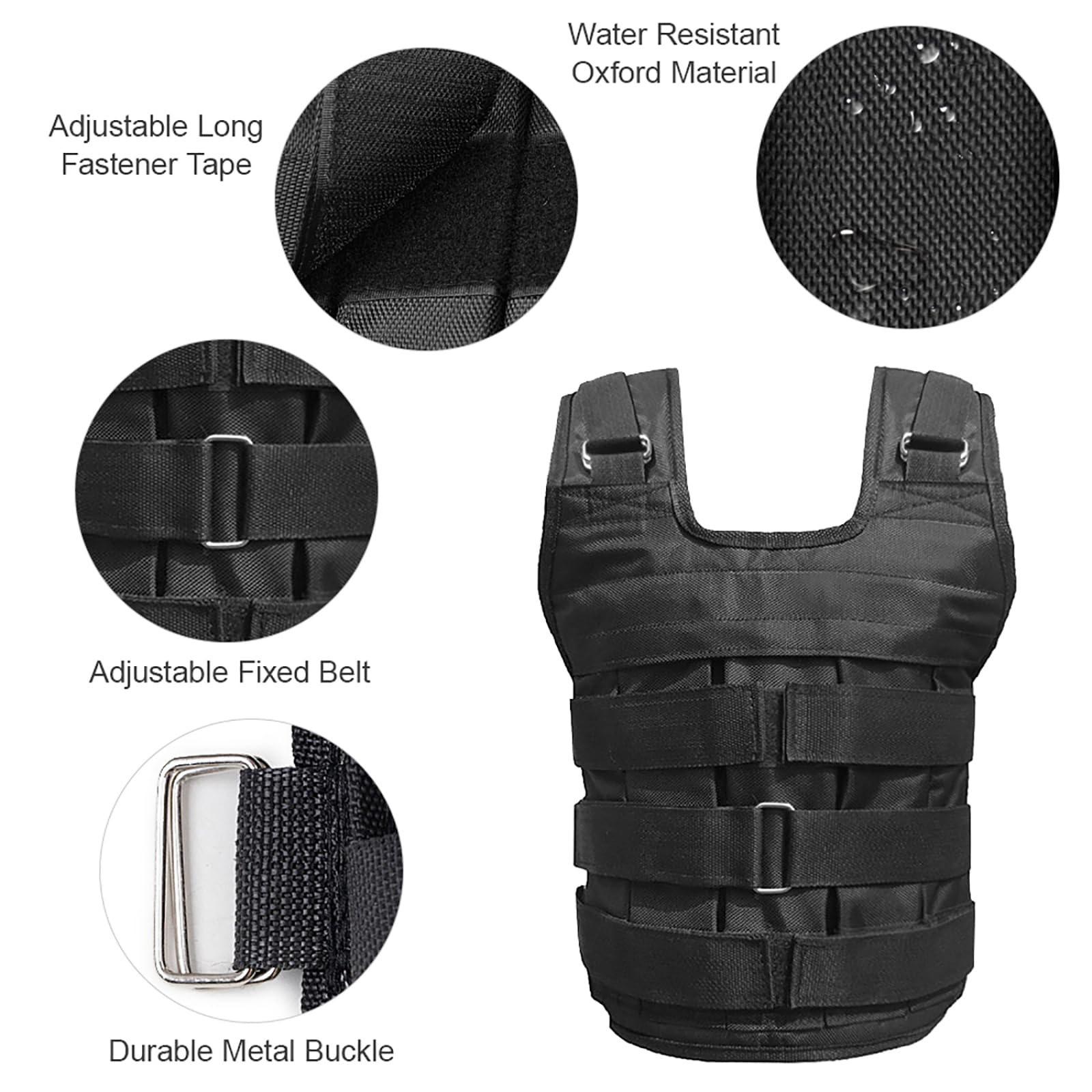 Max Loading - Gilet con peso regolabile da 50 kg per allenamento della forza (vuoto)