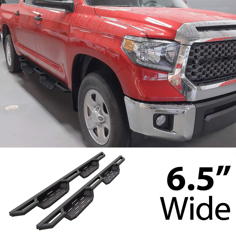 HD Ridez Pocket Drop Steps Armor Compatible with Toyota Tundra 2007-2021 CrewMax (Nerf Bar Side Steps Side Bars)