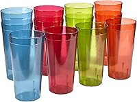 Vista 9 de Café. 16 piezas, resistente a la rotura, 20 oz. Vasos para bebidas con calidad de restaurante, Multicolor