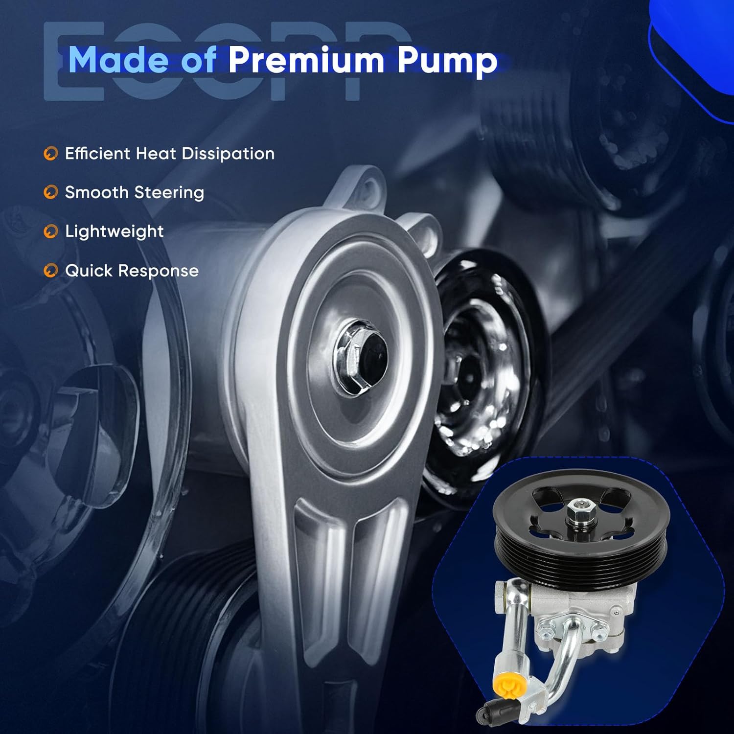 ECCPP Power Steering Pump with Pulley for Nissan NV1500/NV2500/NV3500 2012 2013 2014 2015 2016 2017 2018 2019 2020 2021 V6 4.0L Power Assist Pump for 21-681