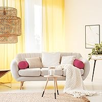 Vista 3 de Keenso Rollo de soporte cervical,Mini rollo de cuello redondo,Almohada suave de microperlas para soporte de columna vertebral y cuello,Relleno