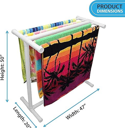 Miniatura 2 de Pool Bins Toallero de piscina para 5 bares, organizador horizontal de almacenamiento junto a la piscina, también almacena flotadores, (20 pulgadas