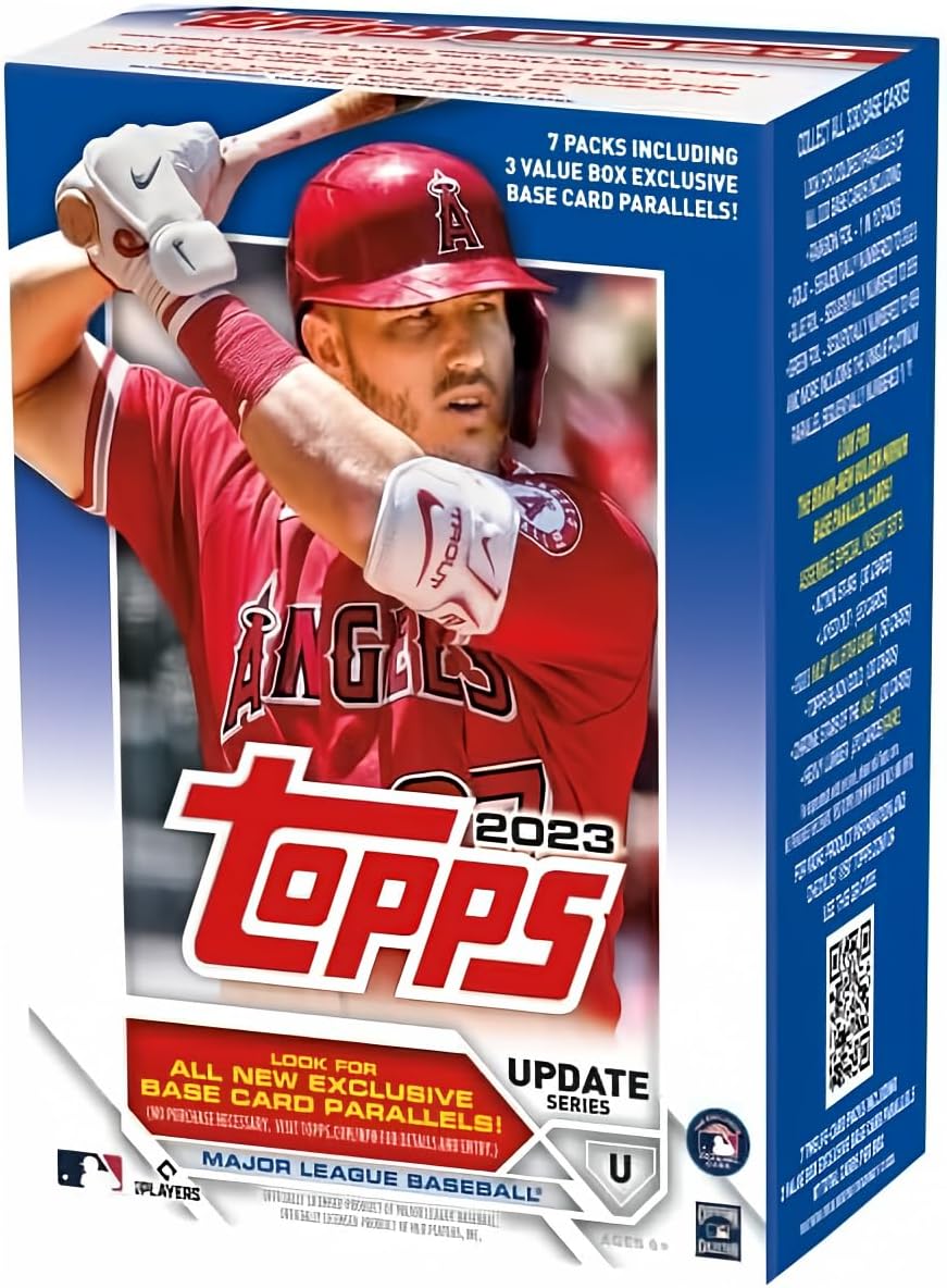 Topps 2023 Baseball Updates Value Box - 77 Cards, 7 Packs, Exclusive Parallels, Retail Insert, Ungraded, Unisex, White, Sport, Baseball, MLB, Collectible Trading Cards