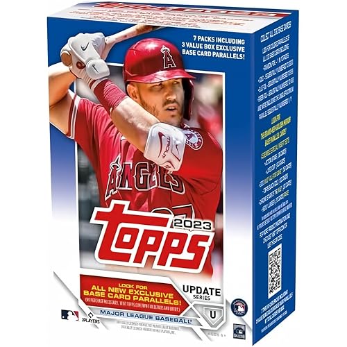 Topps 2023 Baseball Updates Value Box - 77 Cards, 7 Packs, Exclusive Parallels, Retail Insert, Ungraded, Unisex, White, Sport, Baseball, MLB, Collectible Trading Cards