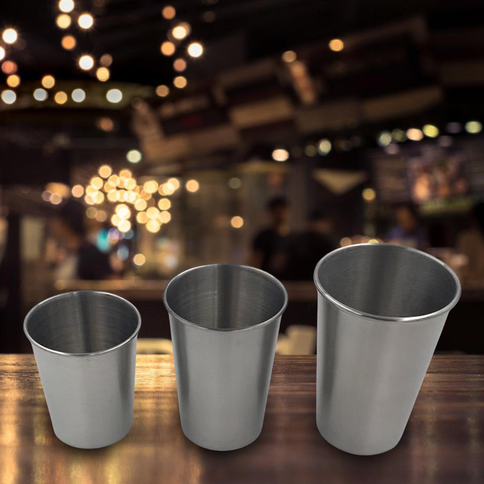 10 Stück Edelstahl Trinkgläser, tragbare Bierbecher, perfekt für Grillabende, Camping und den Haushalt, Edelstahl Bierbecher