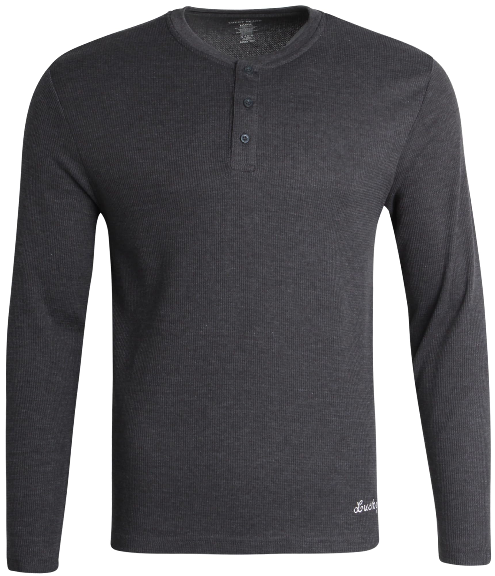Lucky Brand Men's Thermal Shirt - Long Sleeve Waffle Knit Henley Top (S ...
