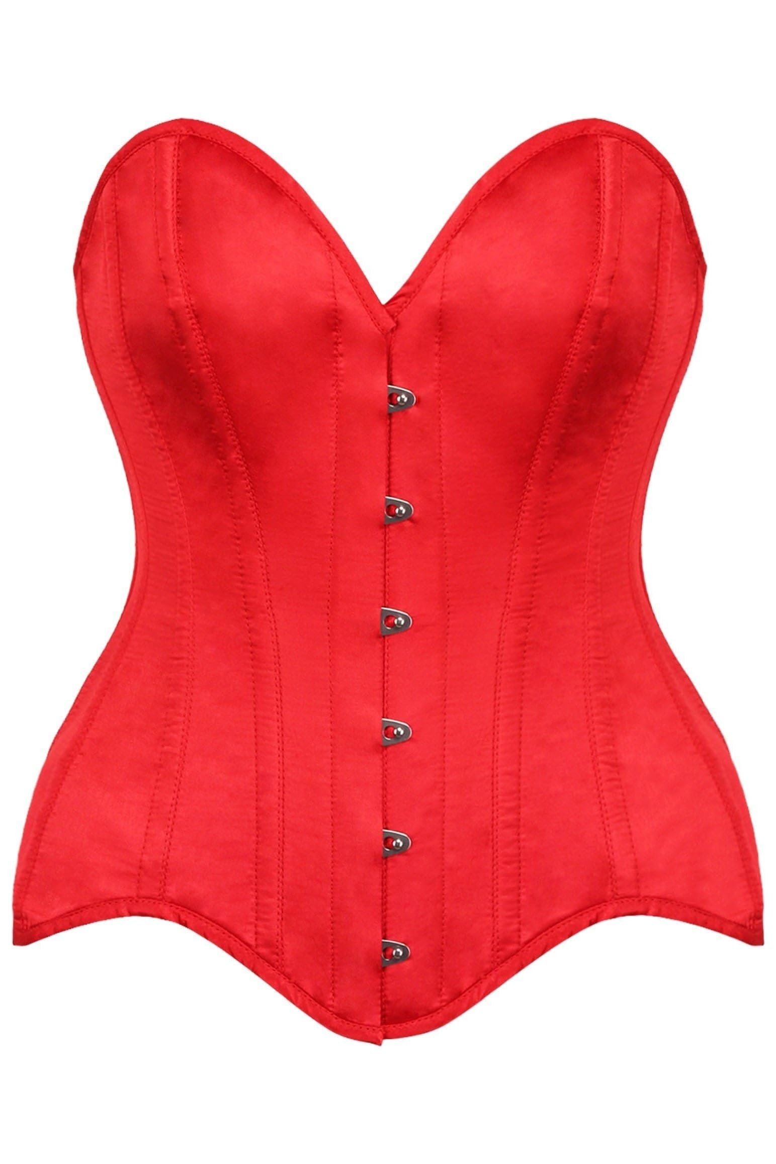 Daisy Corsets Satin Overbust Corset Top for Women Lingerie Bustier and Plus Size Steel Boned Cincher - Busk