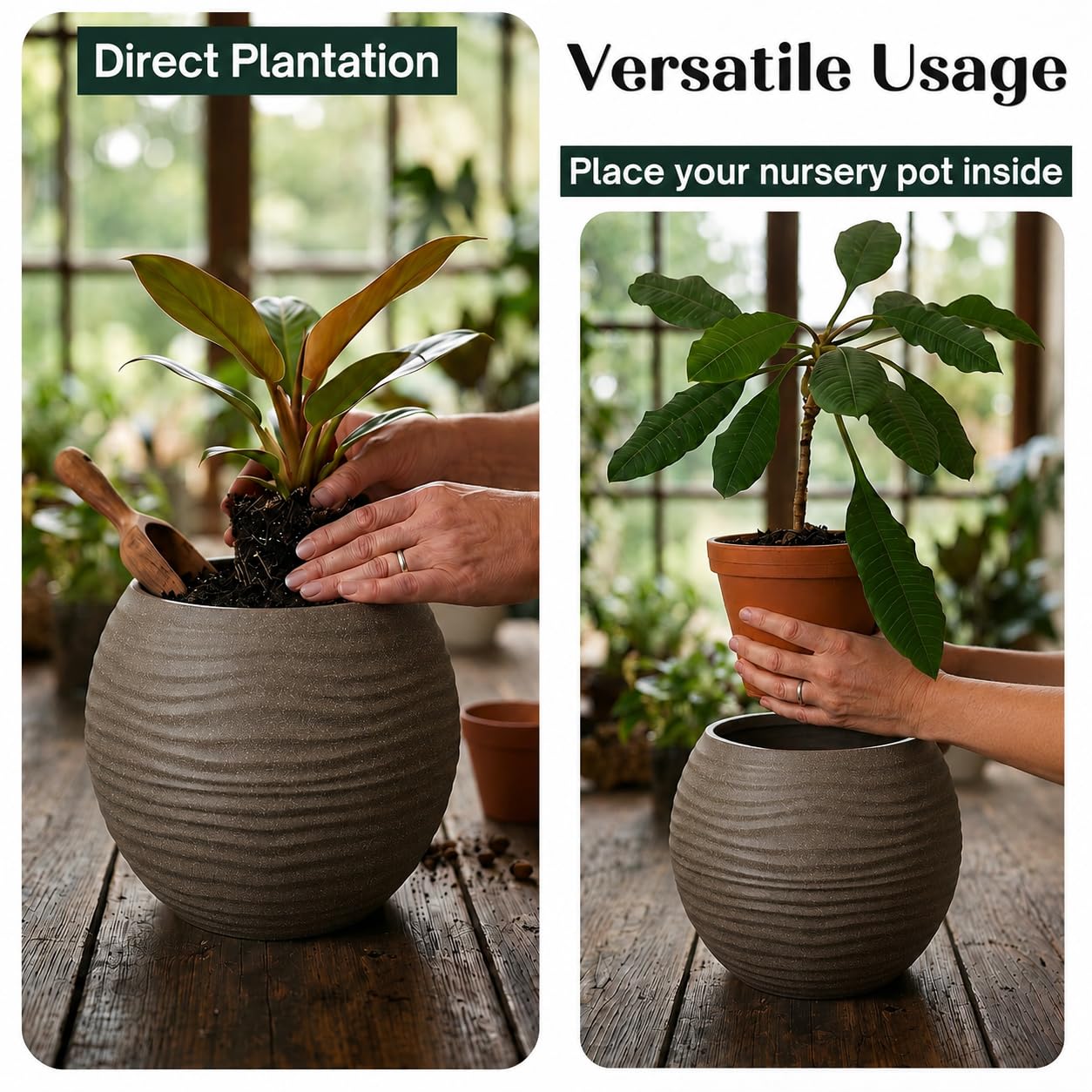 YUCCABE Round Wave Planter - Durable & Stylish -3