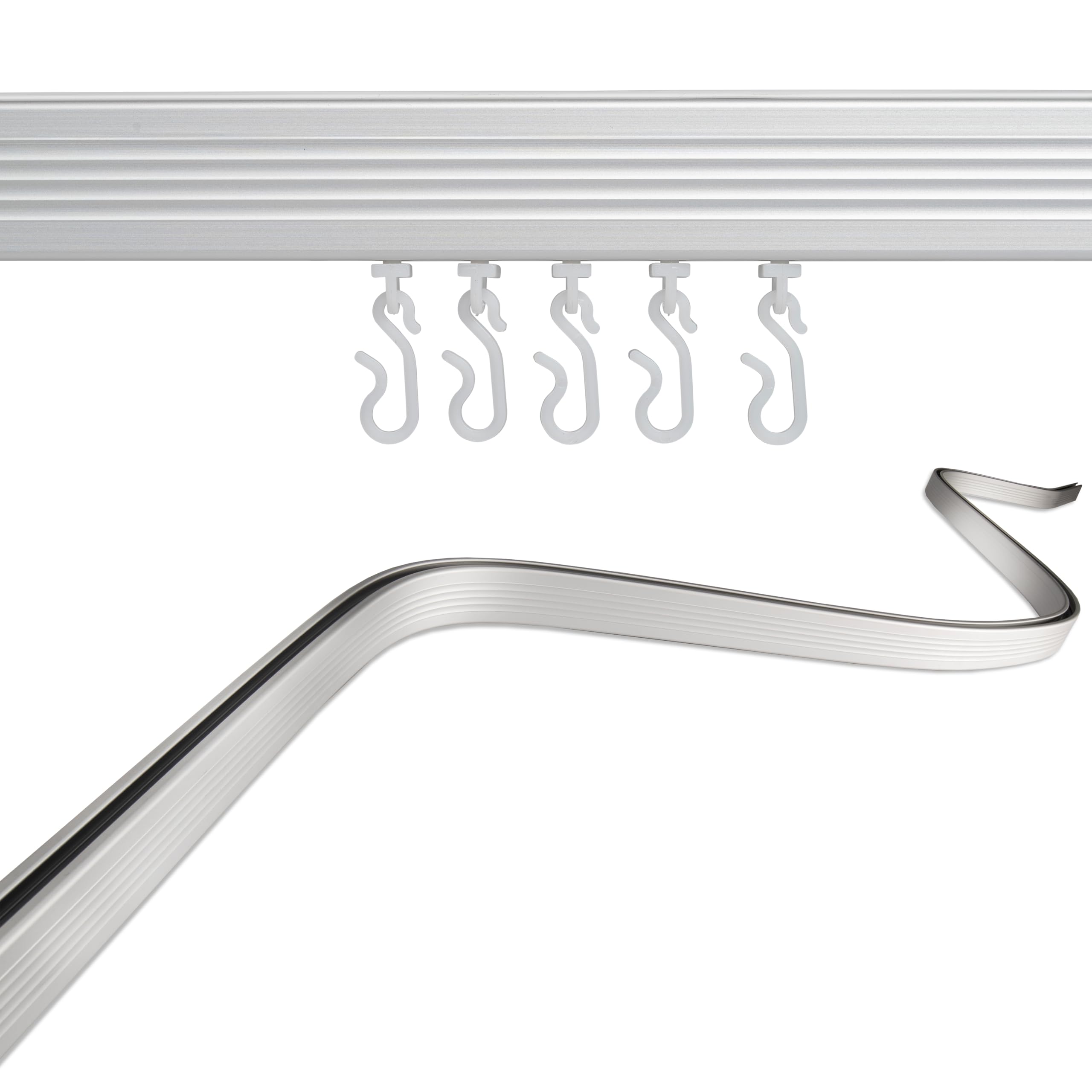 Croydex Bendy Shower Curtain Rail 2500Mm In Silver Aluminium