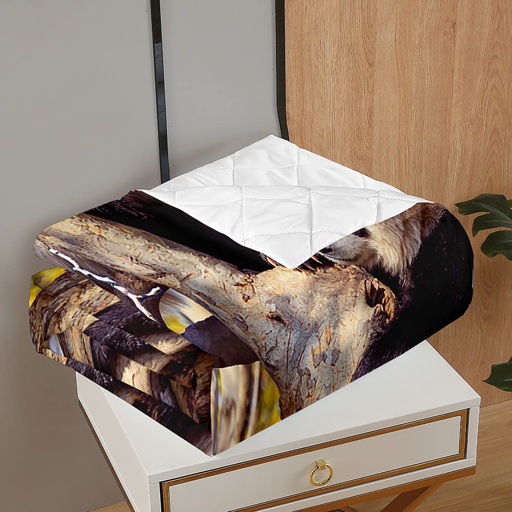 Chickwin Couvre-lit Matelassé Réversible – Impression Caméléon – Microfibre Douce – 150x200cm – Sans Taie
