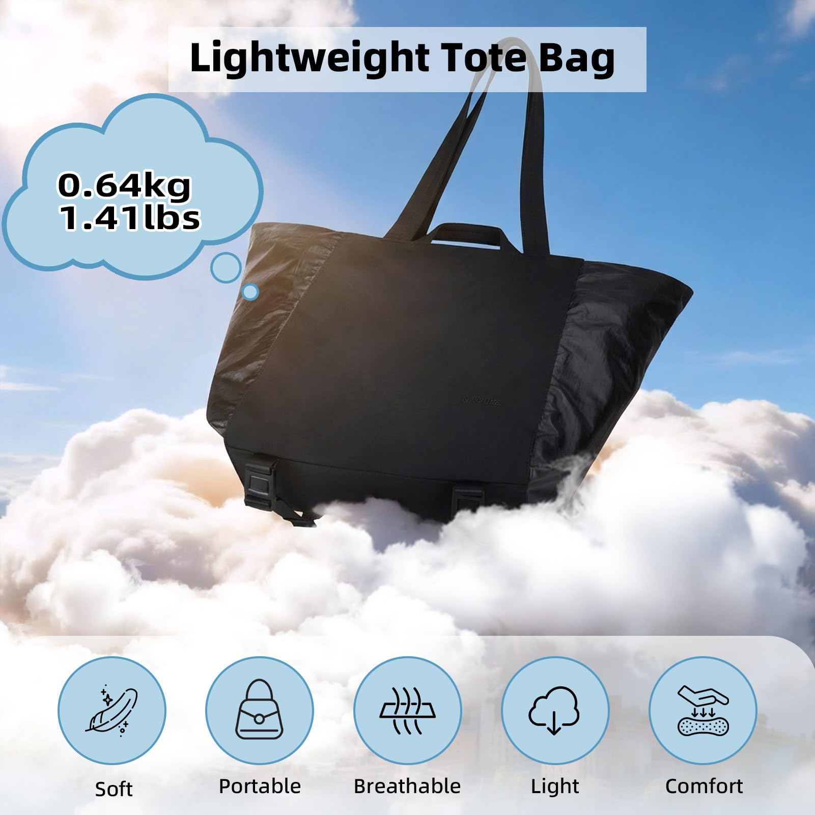 Bolso tote mujer, bolsos de viaje ligeros para el gimnasio con correa para esterilla de yoga, bolsillo impermeable, bolsa para zapatos y neceser; juego de 3 piezas. Bolso tote versátil — view 9