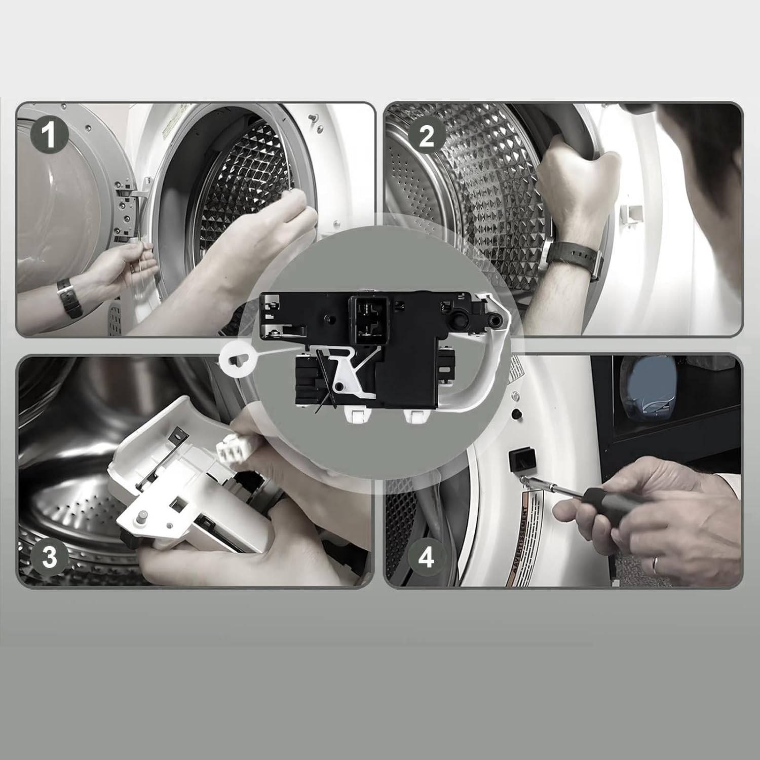 W10253483 Front Load Washer Door Latches Assembly ABS Replacement Part Door Mechanism Washing Machine Accessories