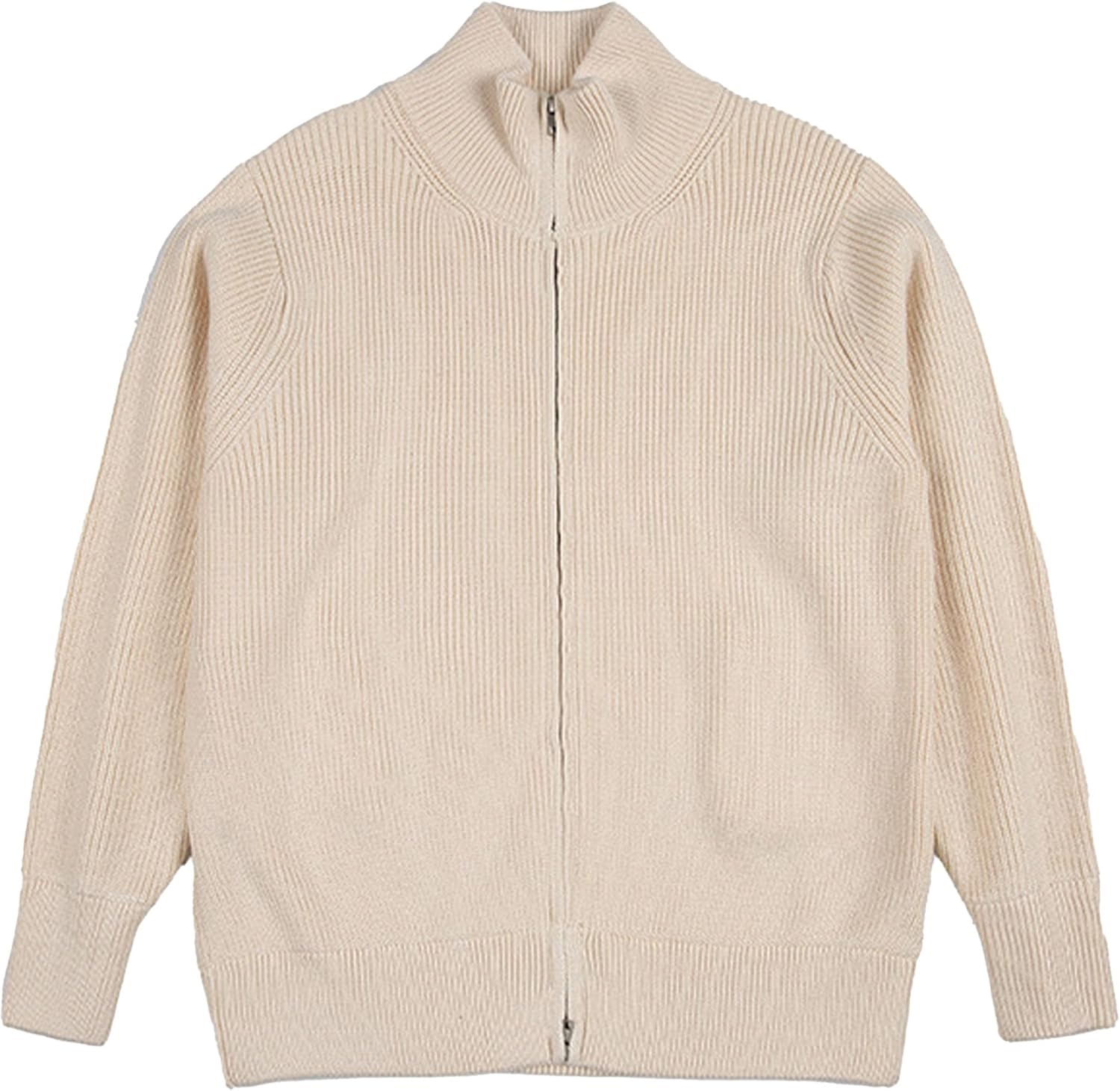 Mens Semi-High Neck Zipper Cardigan Men's Couple's Spring Zipper Cardigan Zip Up Knit Sweater for Men