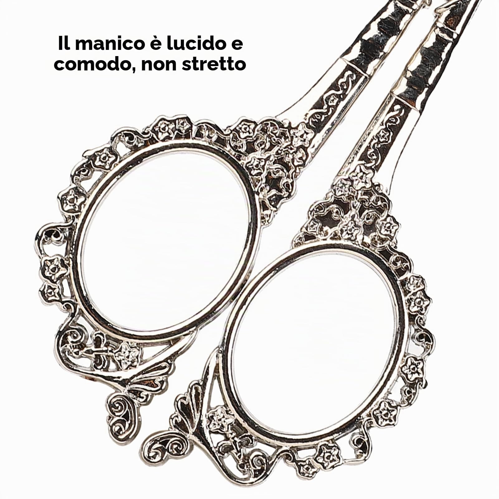 Set di Forbici da Ricamo Vintage, Kit di Forbici per Scatola da Cucito in Acciaio Inossidabile Stile Europeo, Strumenti di Ricamo per Cucire Multifunzionali Includono Artigianato, Opere(D'argento)