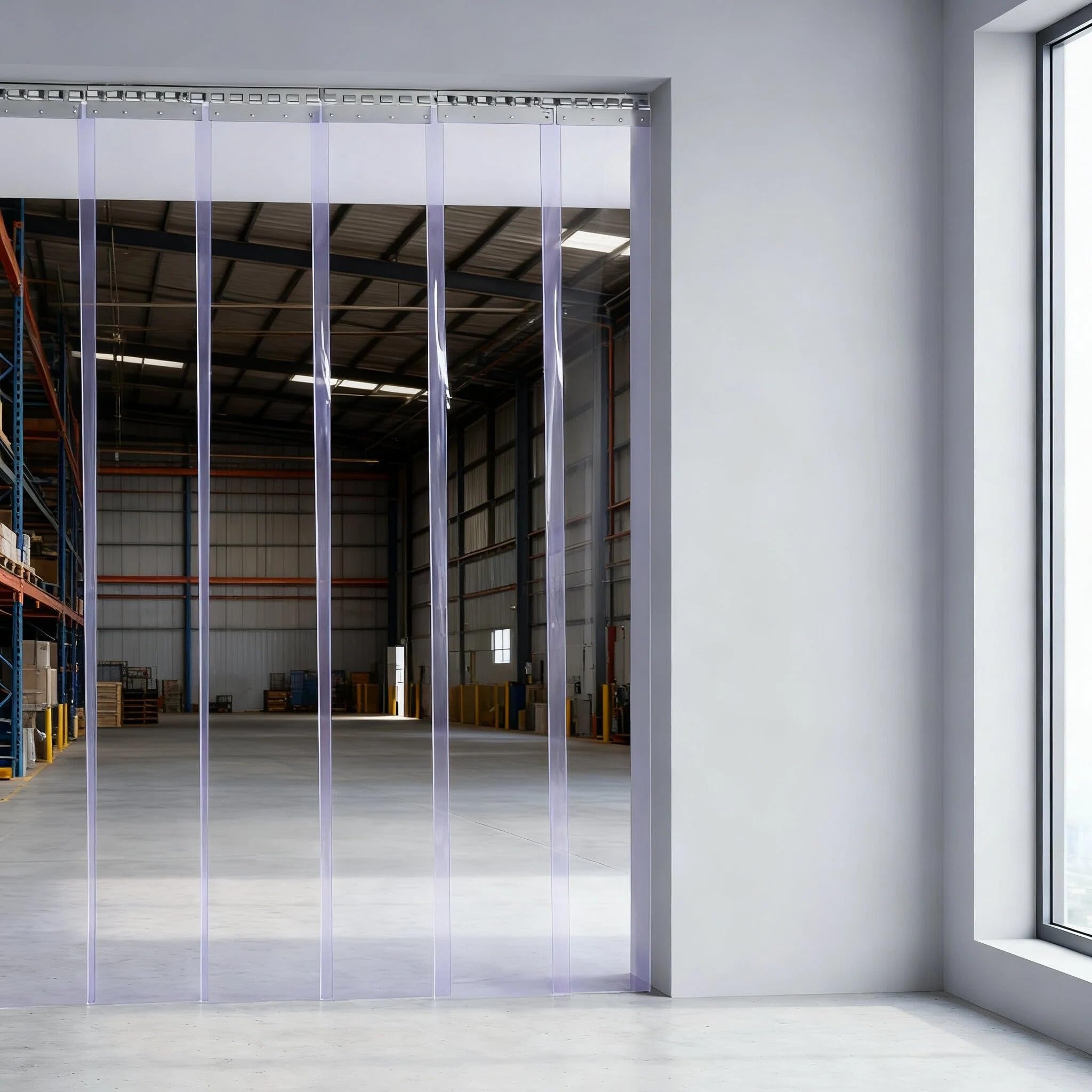 Panana Clear PVC Strip Door Curtain, 1m x 2m, Industrial Heavy Duty Plastic Door Curtain for Warehouse, Freezer, Commercial Kitchen, Easy Installation,Temperature Control & Insect Barrier (1m*2m)