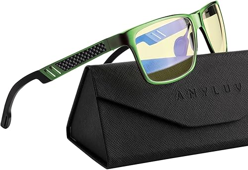 Miniatura 98 de ANYLUV Gafas de bloqueo de luz azul para hombre, gafas de juegos de computadora, ligeras, de metal Al-Mg, protección ocular antifatiga ocular