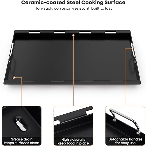 Miniatura 3 de Stanbroil Inserto de plancha de tamaño completo, plancha plana para parrillas de gas Weber Genesis II y II LX serie 400, repuesto de parrilla de gas