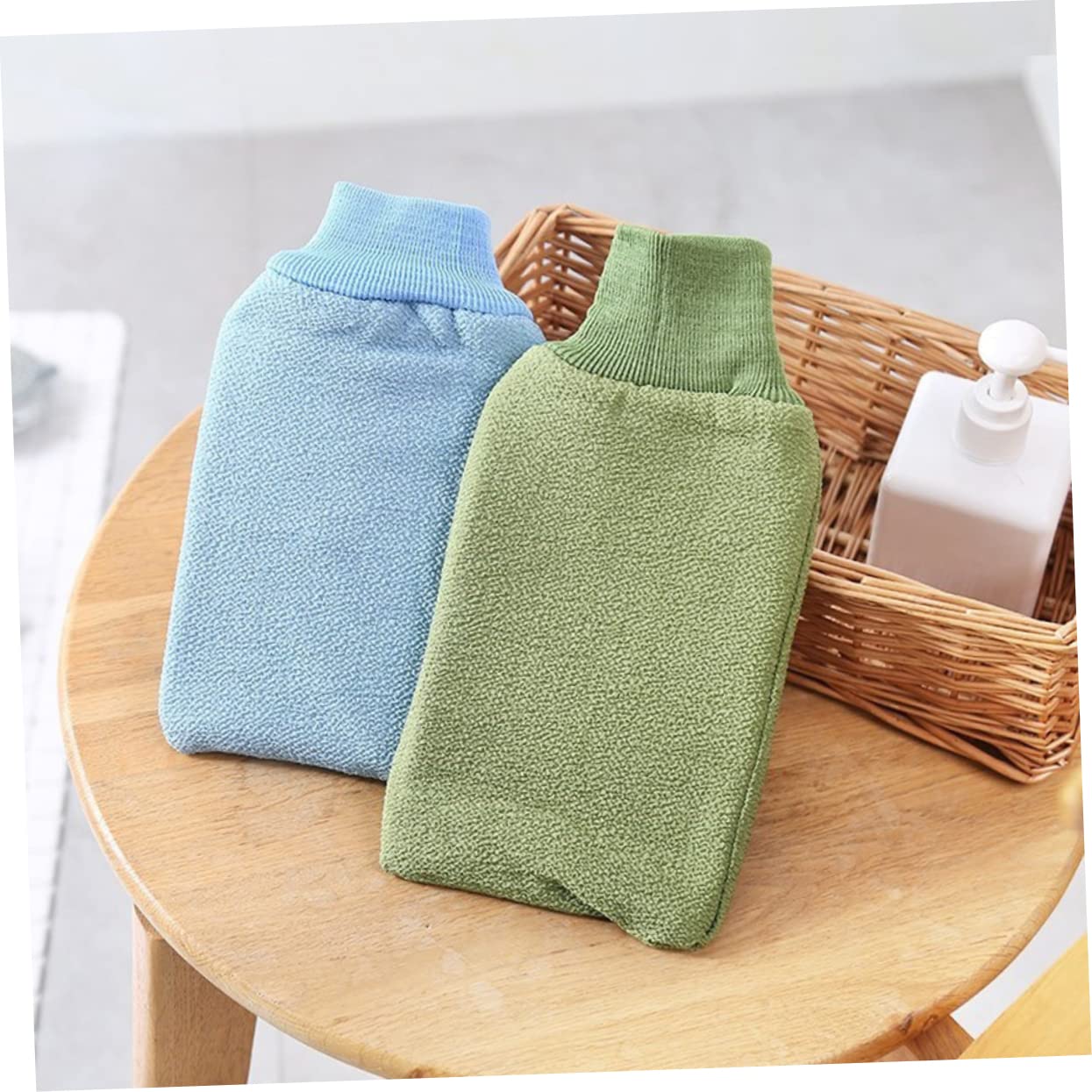 FRCOLOR 4pcs Bathing Cleaning Towel Random Color Shower Cleaning Gloves for Exfoliating Skin Comfortable Wrist Closure for Home Bathroom Use Random Color