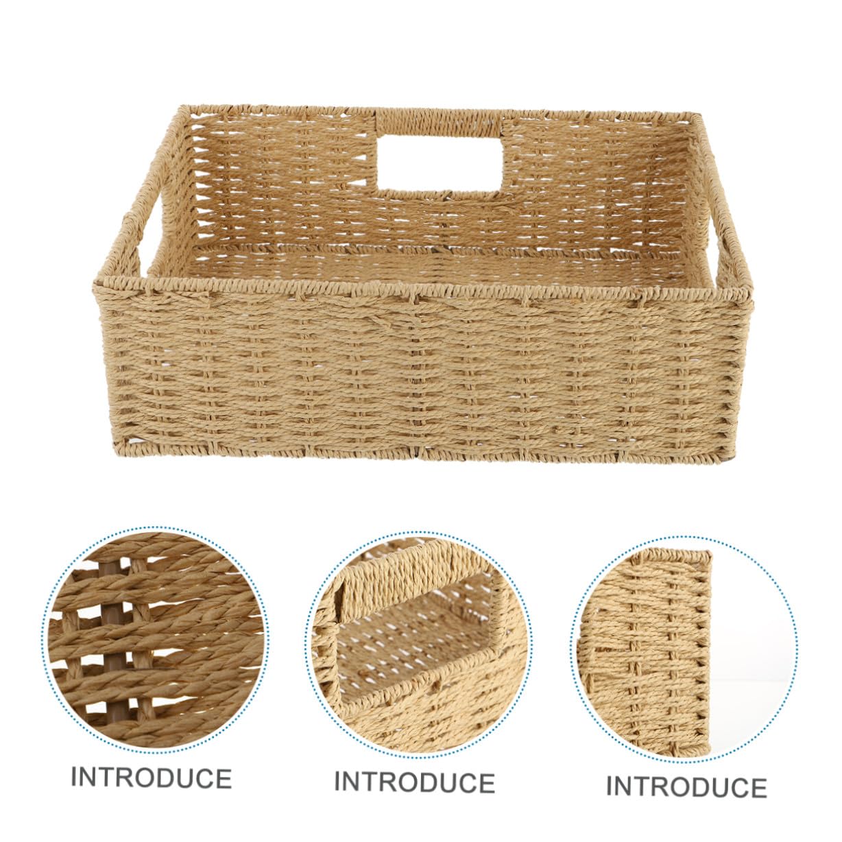 Aufbewahrungskorb aus Rattangeflecht, 1 Stück, Beige | Kleinigkeitenkorb, Handliches Design, für Ordnung im Regal, Natürliche Flechtoptik