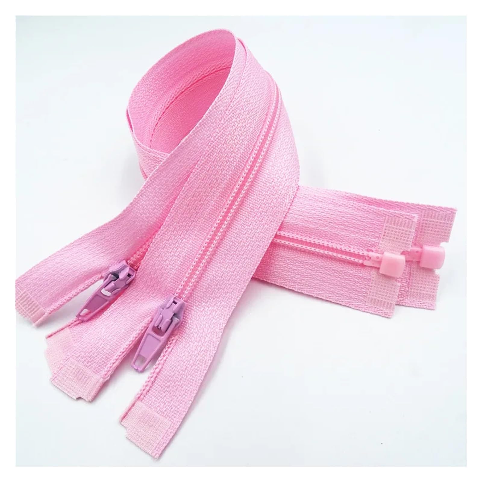 Zipper Eplacement,Open Ended Zip Fasteners,5Pcs Separating Nylon Spiral Coil 20Cm-60Cm Suitable for Garment Sewing and Crafts Process(Pink,20CM)