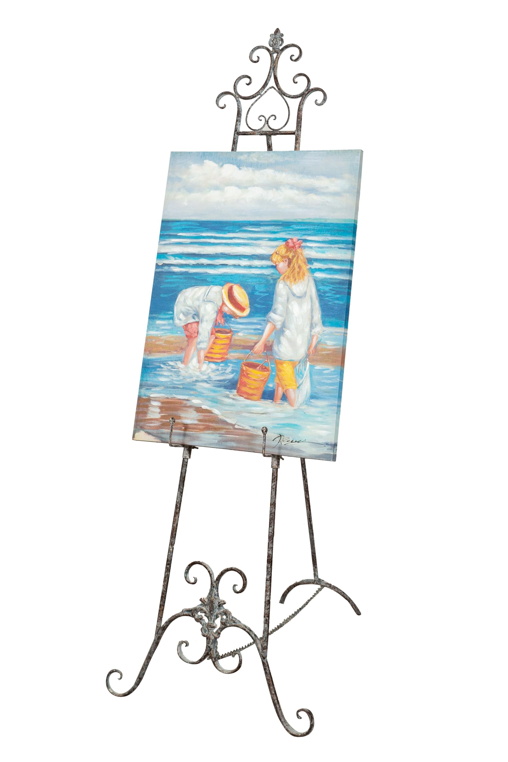 Biscottini Cavalletto Pittura Porta Quadri Da pavimento 148x52x95 - Leggio Porta Menu - Espositore Pubblicitario in Ferro - Portamenu Ristorante - Supporto Lavagne Terra - Cavalletto pittore
