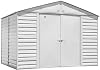Arrow Select 10 x 8 Outdoor Lockable Steel Storage Shed Building, Flute Grey