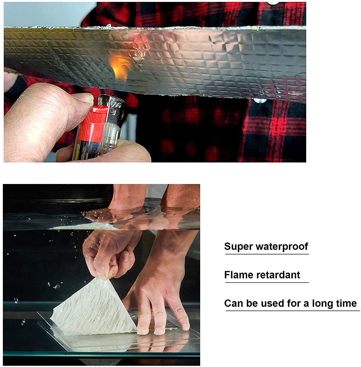 Cinta Impermeable for Reparar Fugas de tuberías, Cinta de reparación for Grietas de Techo, toldos, Pisos, Ventanas, fregaderos de Cocina, Cinta selladora(30cm(W) x 5m(L))