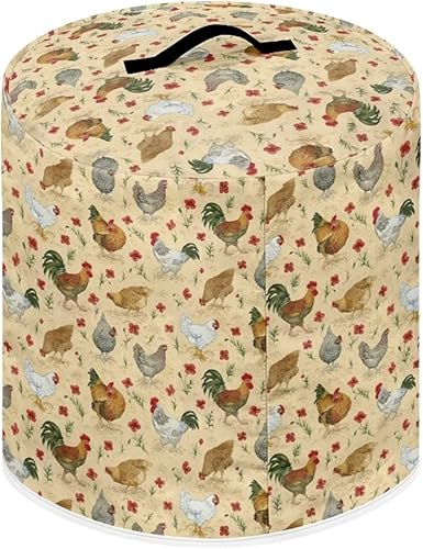 Miniatura 2 de Tutolipy Cubierta redonda para freidora de aire con estampado de pollo, cubierta duradera a prueba de polvo para electrodomésticos de cocina