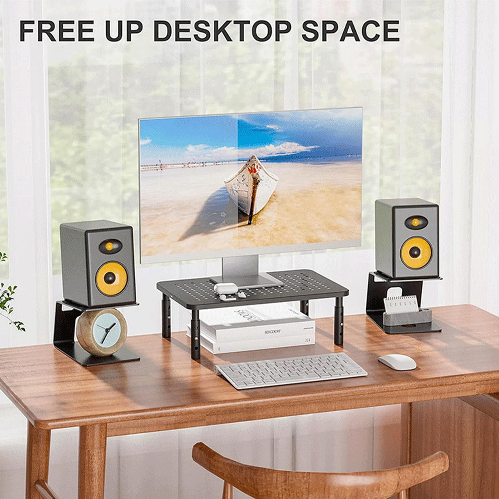 Supporti per monitor da studio, 2 supporti per altoparlanti da scrivania